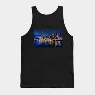 Salford Quays Media City Reflection at Night Tank Top